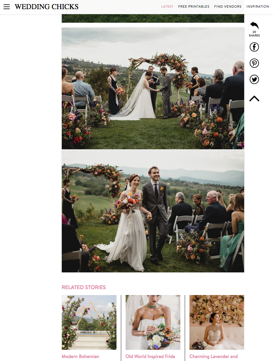 Featured: Red Sky Ranch on Wedding Chicks