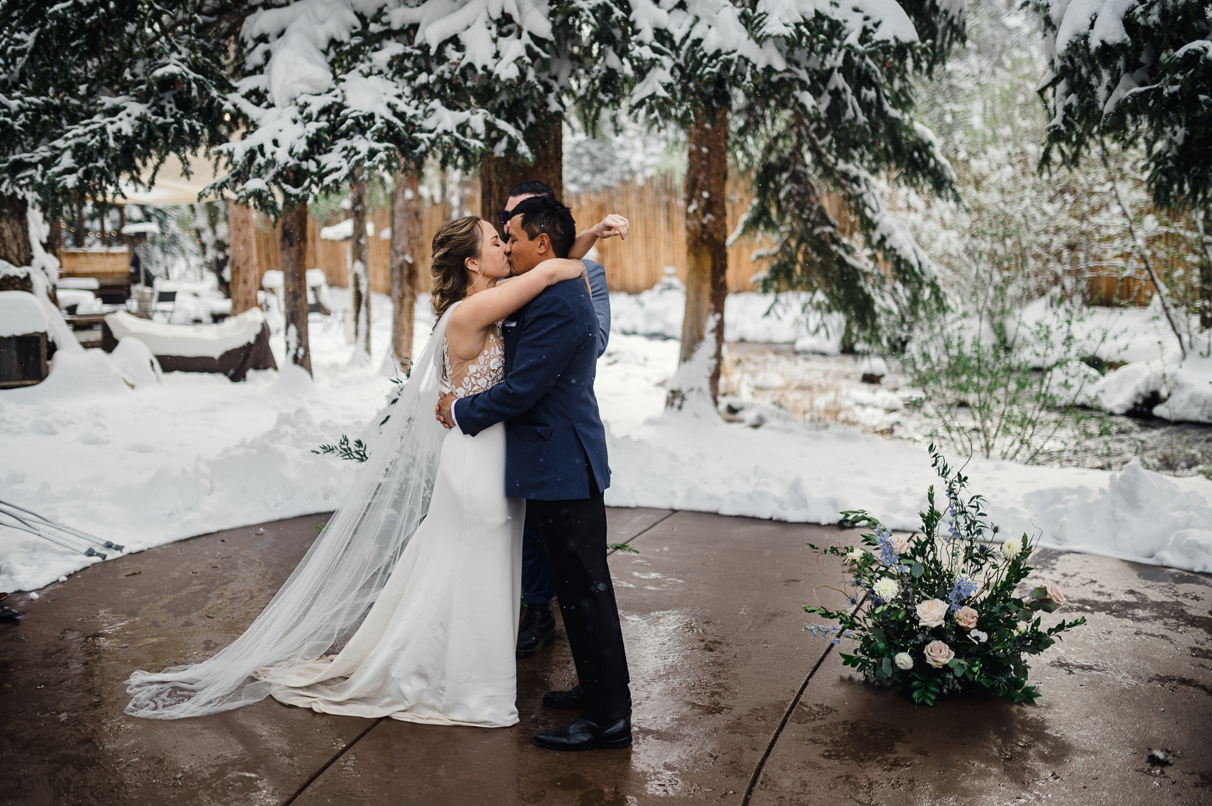 snowy Blackstone Rivers Ranch Wedding