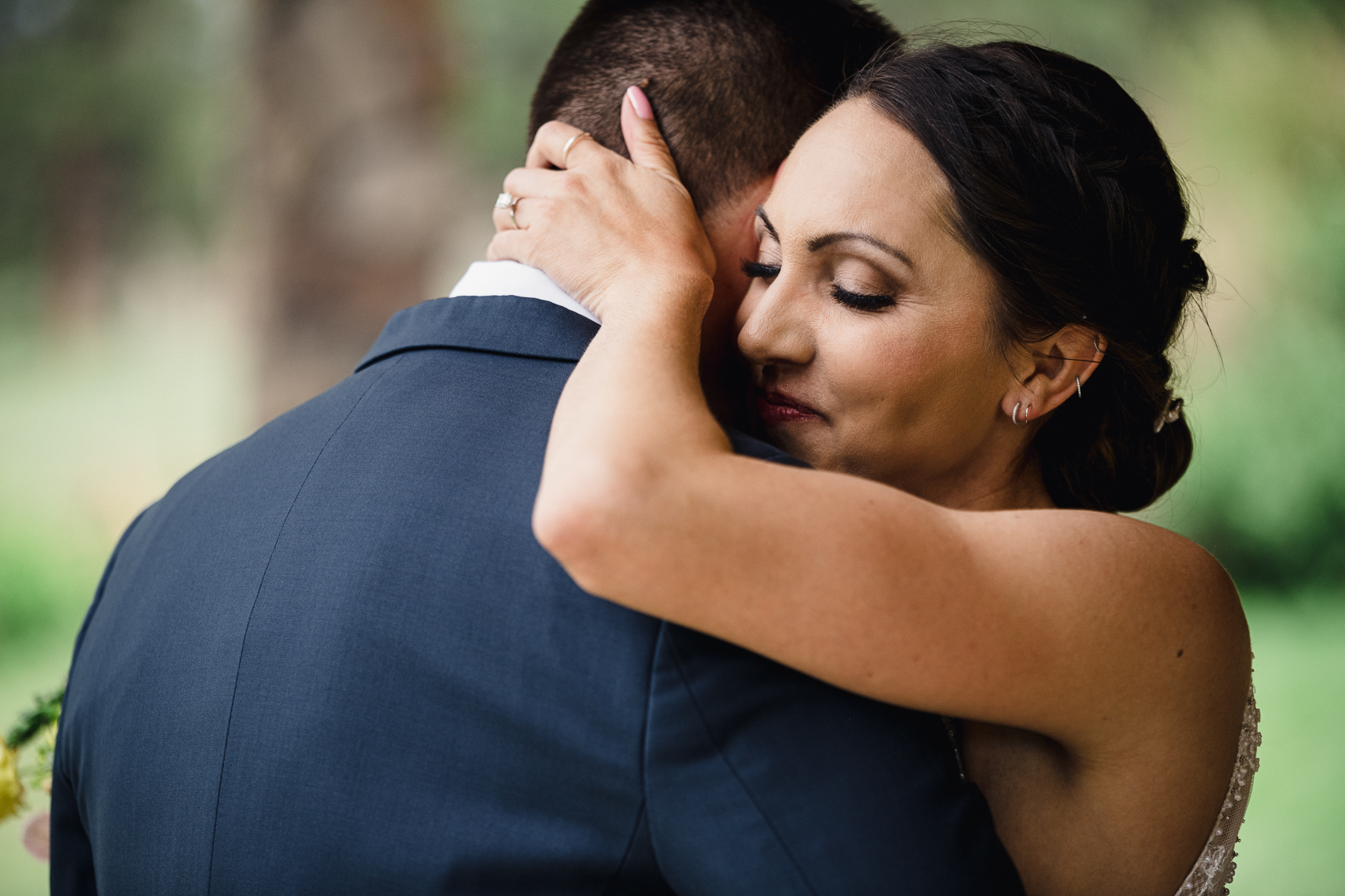 couples first look at grand lake lodge before their grand lake Colorado wedding