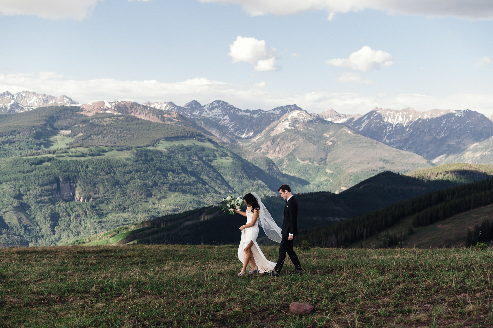 The 10th Vail Wedding couples photos on the top of the mountain