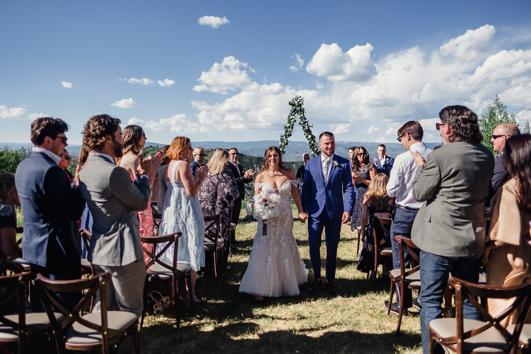 a summer mountain top ceremony at a lynn britt cabin wedding